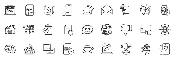 Icons Pack Food Delivery Place Compliance Line Icons App Include — Stockvektor