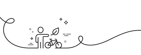Icône Ligne Vélo Écologique Continu Une Ligne Avec Boucle Panneau — Image vectorielle