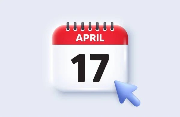 17E Dag Van Maand Icoon Kalender Datum Pictogram Datum Van — Stockvector