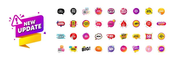 Discount Offer Banners Set Promo Price Deal Stickers Special Offer — Stock Vector