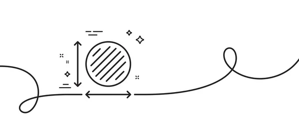 Cirkelområdets Ikon Kontinuerlig Linje Med Curl Tecken Territoriell Dimension Rund — Stock vektor