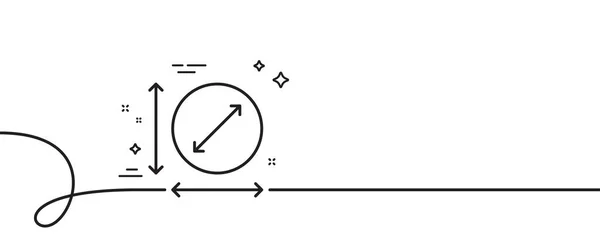 Значок Линии Круга Непрерывная Одна Линия Кудряшками Знак Территориального Измерения — стоковый вектор