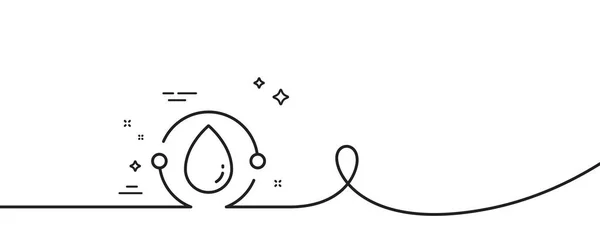 冷压油线图标 连续一行与卷曲 有机检测标志 水滴符号 冷压油单带轮廓 循环曲线模式 — 图库矢量图片