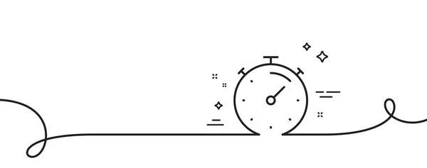 Значок Лінії Таймера Безперервна Одна Лінія Завитком Слідкуйте Часовим Знаком — стоковий вектор