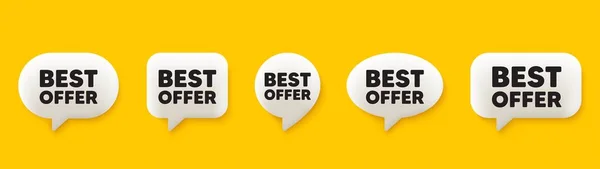 Best Offer Tag Chat Speech Bubbles Set Special Price Sale — Stock Vector