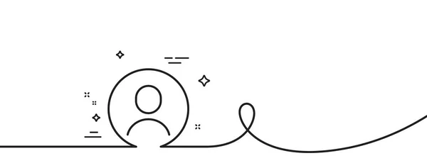 Значок Хедшота Непрерывная Одна Линия Кудряшками Знак Аватара Символ Профиля — стоковый вектор