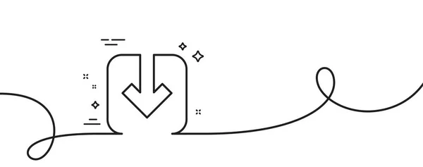 Завантажити Піктограму Рядка Документа Безперервна Одна Лінія Завитком Звантажити Символ — стоковий вектор