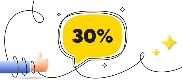Percent Sale Tag Continuous Line Art Banner Discount Offer Price — Stock Vector