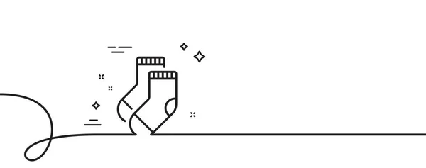 Socken Linie Symbol Kontinuierlich Eine Linie Mit Locke Unterwäsche Bekleidungszeichen — Stockvektor