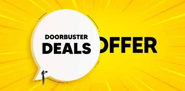 Doorbuster Deals Tag Chat Speech Bubble Banner Special Offer Price — Stock Vector