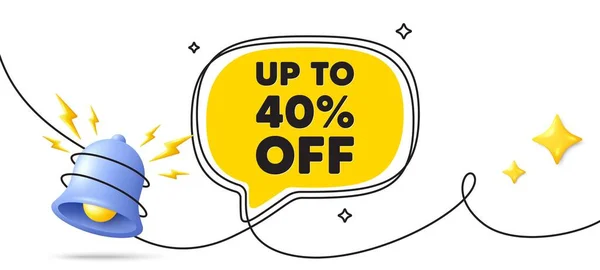 Percent Sale Continuous Line Art Banner Discount Offer Price Sign — Stock Vector