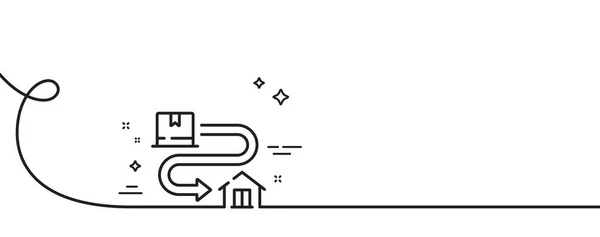 Icône Ligne Colis Suivi Continu Une Ligne Avec Boucle Panneau — Image vectorielle