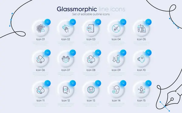 Set Von Chlormineral Niedrigthermometer Und Gesundheits App Symbolen Für Web — Stockvektor