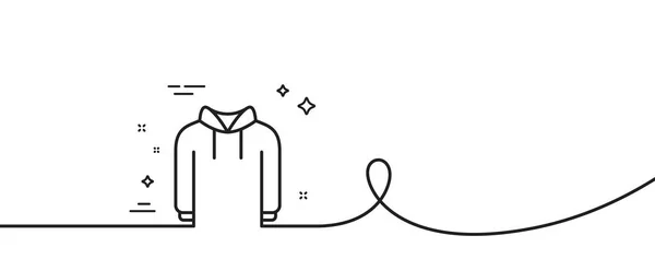 Kapak Çizgisi Simgesi Kıvrımlı Tek Bir Çizgi Kapüşonlu Giysi Kapüşonlu — Stok Vektör