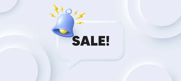 Sale Promotion Tag Neumorpher Hintergrund Mit Chat Sprechblase Preisschild Für — Stockvektor