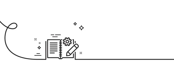 Εικονίδιο Γραμμής Μηχανολογικής Τεκμηρίωσης Συνεχής Μία Γραμμή Μπούκλα Πινακίδα Τεχνικής — Διανυσματικό Αρχείο