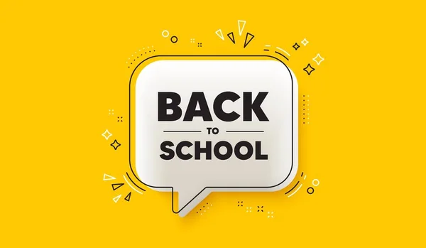 Zpátky Školy Bublina Žlutý Prapor Nabídka Vzdělání Konec Prázdninového Sloganu — Stockový vektor