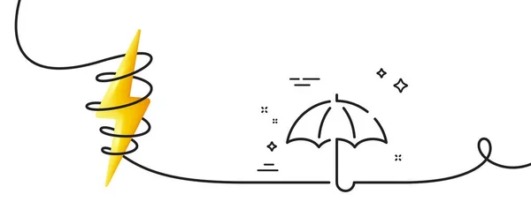 Paraplylinjerikonen Kontinuerlig Linje Med Curl Regnförsvarsskylt Säker Försäkring Symbol Umbrella — Stock vektor