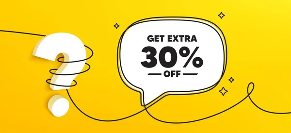 Get Extra Percent Sale Continuous Line Chat Banner Discount Offer — Stock Vector