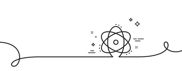 Значок Лінії Атома Безперервна Одна Лінія Завитком Енергетичний Знак Символ — стоковий вектор