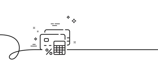 Icône Ligne Calculatrice Argent Continu Une Ligne Avec Boucle Signe — Image vectorielle