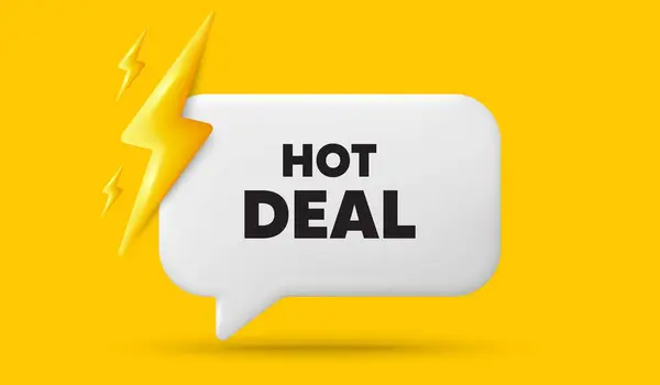 Schlagwort Hot Deal Sprechblasenbanner Mit Energie Preisschild Für Sonderangebote Das — Stockvektor