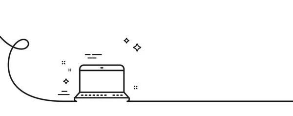 Ikona Laptopa Ciągła Linia Lokami Pamiętnik Przenośny Symbol Komputera Osobistego — Wektor stockowy
