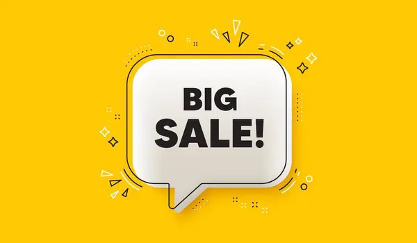 Big Sale Tag Speech Bubble Yellow Banner Special Offer Price — Stock Vector