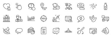 Uygulama için simgeler vestiyer, Yaprak çivisi ve Reddet dosya satırı simgeleri arasında su şişesi, Hesap, ince simge web seti gibi simgeler yer alır. İş adamı davası, Seo ekipmanı, mali diyagram resmi. Vektör