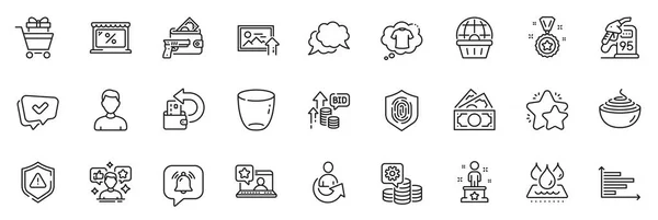 Icons Pack Success Armed Robbery Headshot Line Icons App Include — Stock Vector