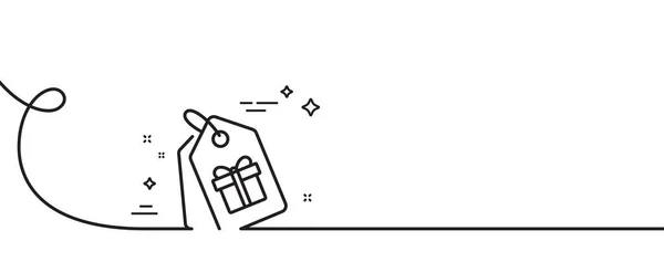 Купони Піктограмою Лінії Подарунків Безперервна Одна Лінія Завитком Подарункова Коробка — стоковий вектор