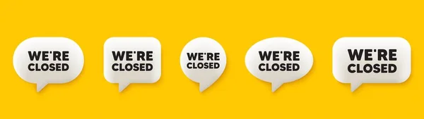 Closed Tag Chat Speech Bubbles Set Business Closure Sign Store — Stock Vector