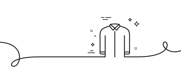 Gömlek Çizgisi Ikonu Kıvrımlı Tek Bir Çizgi Erkek Gömleği Tabelası — Stok Vektör