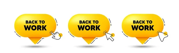 Back Work Tag Click Here Buttons Job Offer End Vacation — Stock Vector