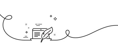 Defter satırı simgesi kopyalanıyor. Kıvrımlı tek bir çizgi. Telif hakkı tüy işareti. Medya içeriği sembolü. Telif hakkı dizüstü bilgisayarı tek ana hatlı şerit. Döngü eğrisi modeli. Vektör