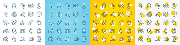 Vector Icons Set Electric App International Recruitment Group People Line — Stock Vector
