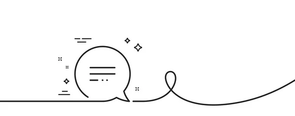 Icône Ligne Message Texte Continu Une Ligne Avec Boucle Chat — Image vectorielle