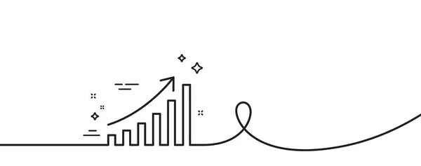 Grafikonok Ikonja Folytonos Egy Vonal Göndör Oszloptérkép Jel Növekedési Ábra — Stock Vector