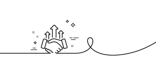 Symbolbild Der Transaktionslinie Kontinuierlich Eine Linie Mit Locke Handschlagzeichen Aus — Stockvektor