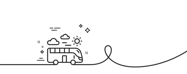 Ikona Linii Autobusowej Ciągła Linia Lokami Znak Transportu Wycieczek Symbol — Wektor stockowy