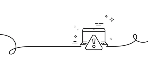 Ikona Online Výstrahy Nepřetržitá Jedna Řada Kudrlinkami Pozor Trojúhelník Symbol — Stockový vektor