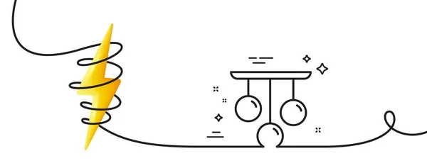 Οροφή Εικονίδιο Γραμμή Λαμπτήρα Συνεχής Μία Γραμμή Μπούκλα Σημάδι Φωτεινού — Διανυσματικό Αρχείο