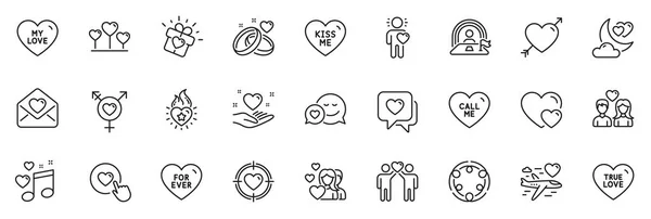 Icons Pack Hold Heart Inclusion Heart Line Icons App Include — Stock Vector