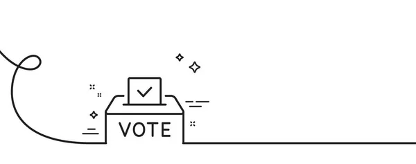 Ícone Linha Votação Contínua Uma Linha Com Ondulação Placa Votação —  Vetores de Stock