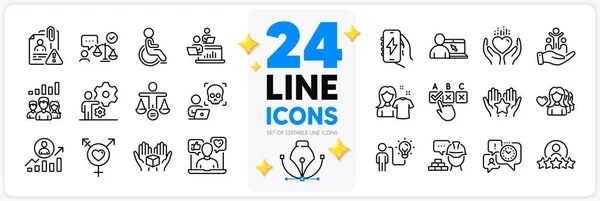 Icone Set Inclusione Generi Classifica Icone Linea Pack App Con — Vettoriale Stock