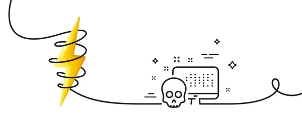 Icône Ligne Cyberattaque Continu Une Ligne Avec Boucle Signe Menace — Image vectorielle