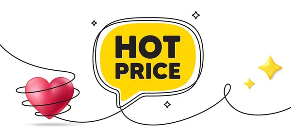 Hot Price Tag Bannière Art Ligne Continue Offre Spéciale Panneau — Image vectorielle