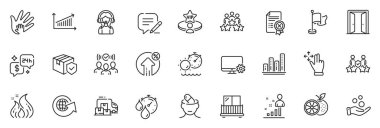 Uygulama için grafik şeması, sosyal sorumluluk ve turuncu çizgi simgeleri olarak simgeler arasında Depresyon tedavisi, Yaz, Bayrak ana hatları ince simge web seti yer almaktadır. Bağış parası, danışmanlık, grafik fotoğrafı. Vektör