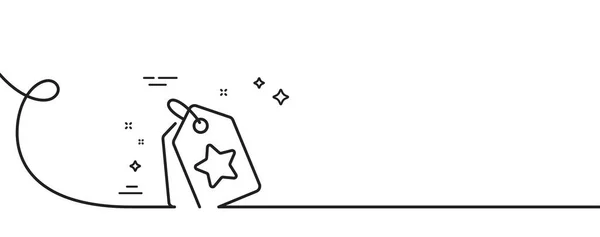 Treue Sternenkennzeichen Zeilensymbol Kontinuierlich Eine Linie Mit Locke Bonuspunkte Rabattprogramm — Stockvektor
