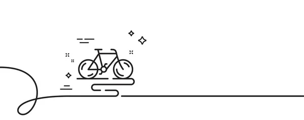 Icône Ligne Vélo Continu Une Ligne Avec Boucle Panneau Piste — Image vectorielle